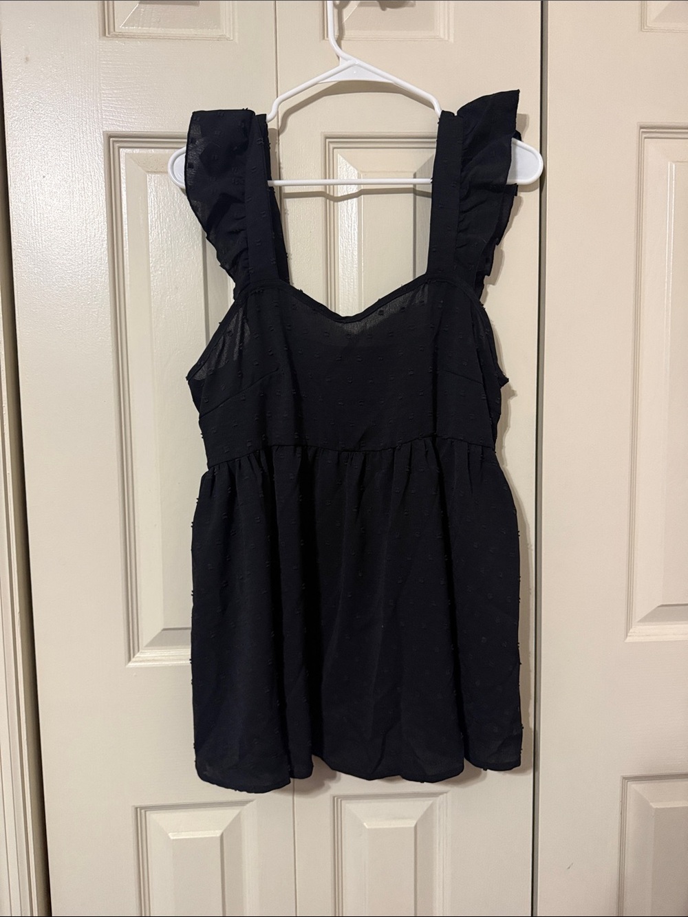 Maternity Black Ruffled Strap Women's Top